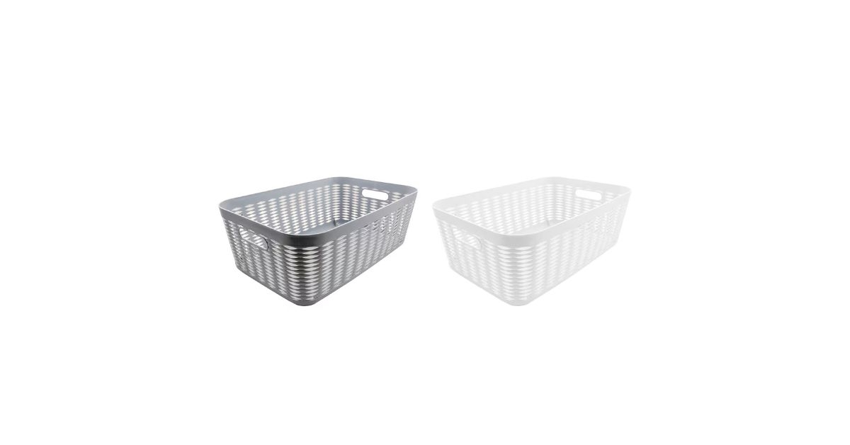 plastic woven storage baskets