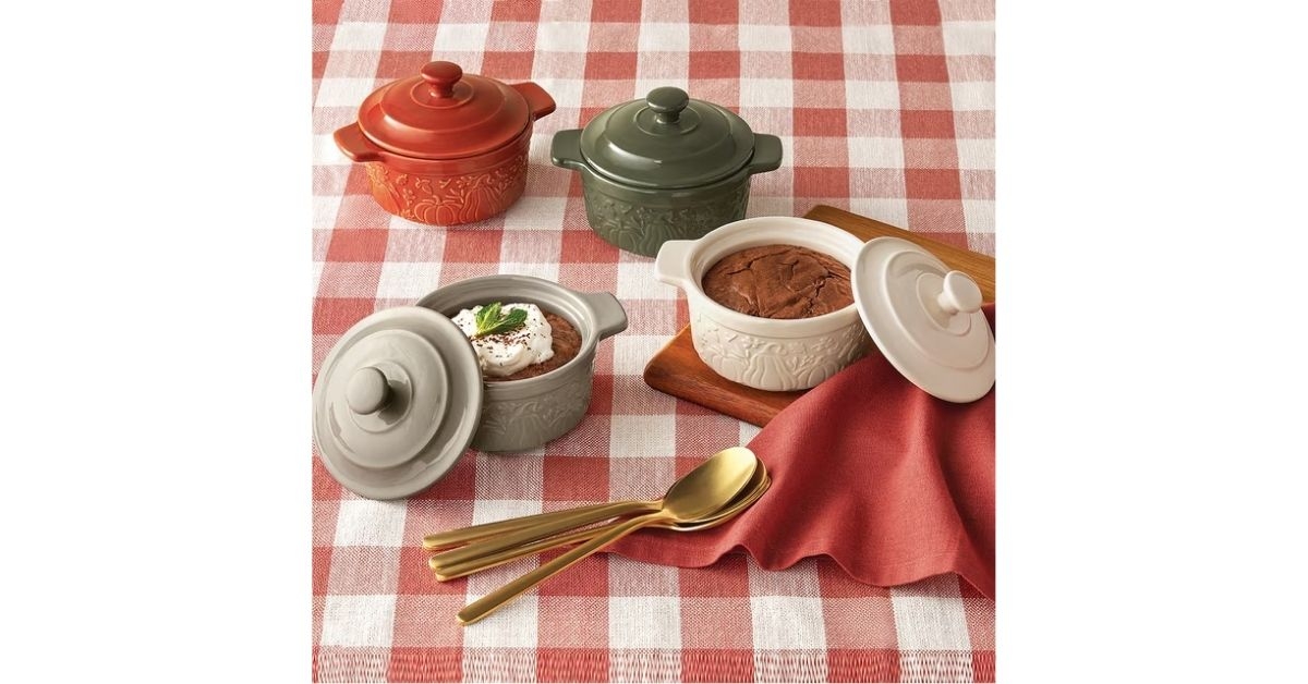 mini cocottes embossed fall design