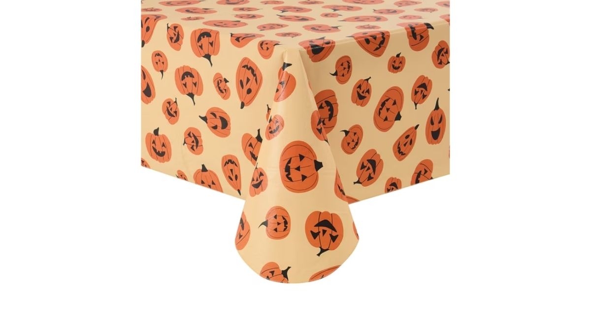 halloween peva tablecloth pumpkin toss