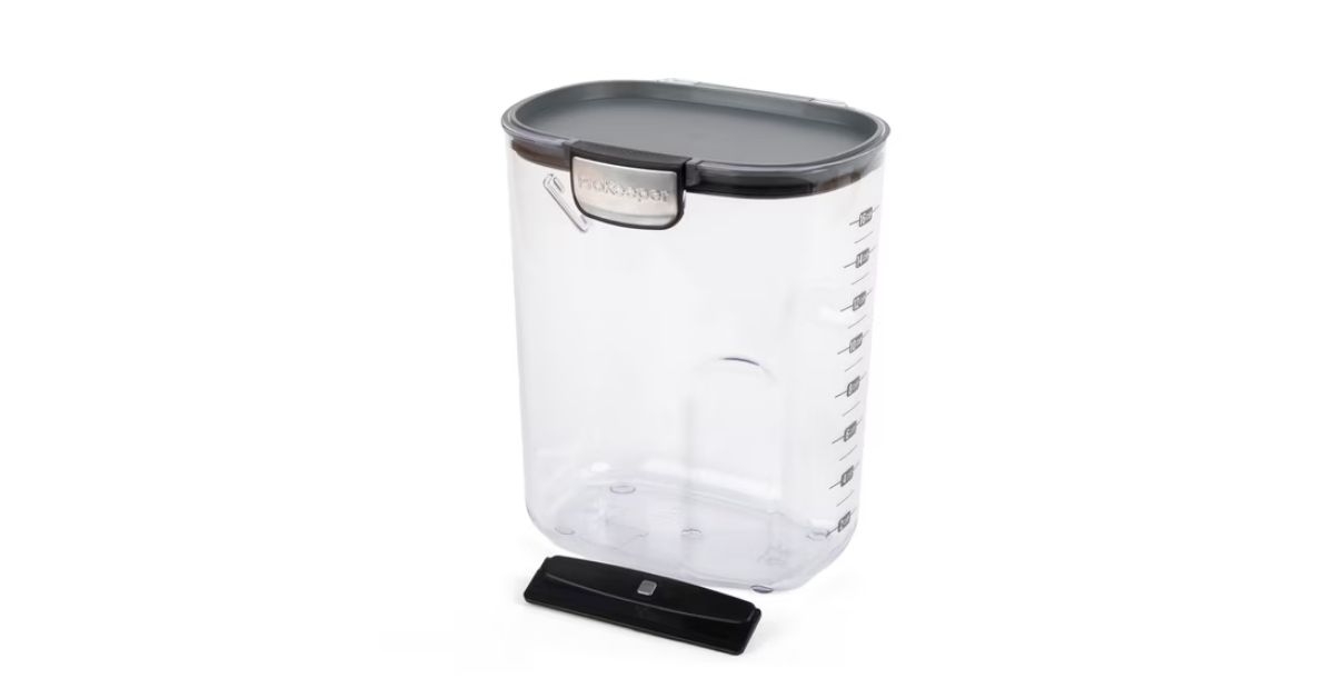 Flour ProKeeper+ Airtight Flour Storage Container with Magnetic Leveler and Stainless-Steel Latch, 5 lb Capacity, Ideal Use for Pantry Organization and Food Storage