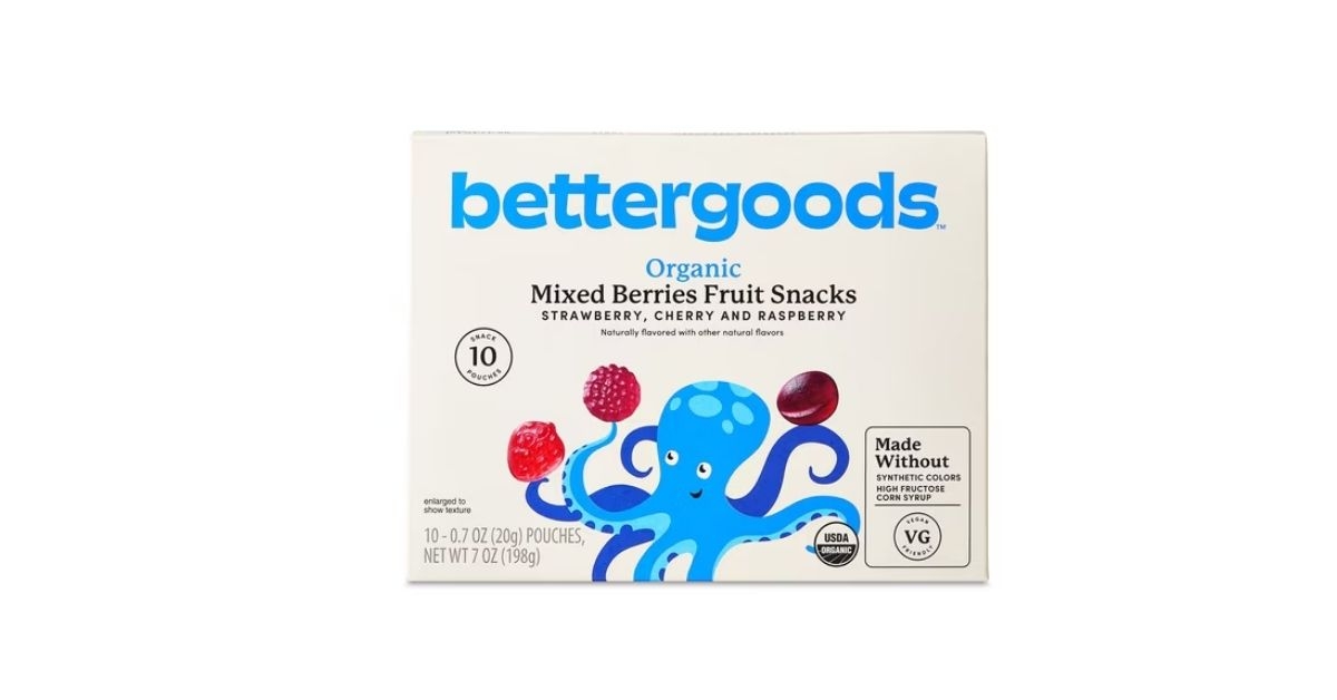bettergoods Organic Mixed Berry Fruit Snacks, 0.7 oz, 10 Count
