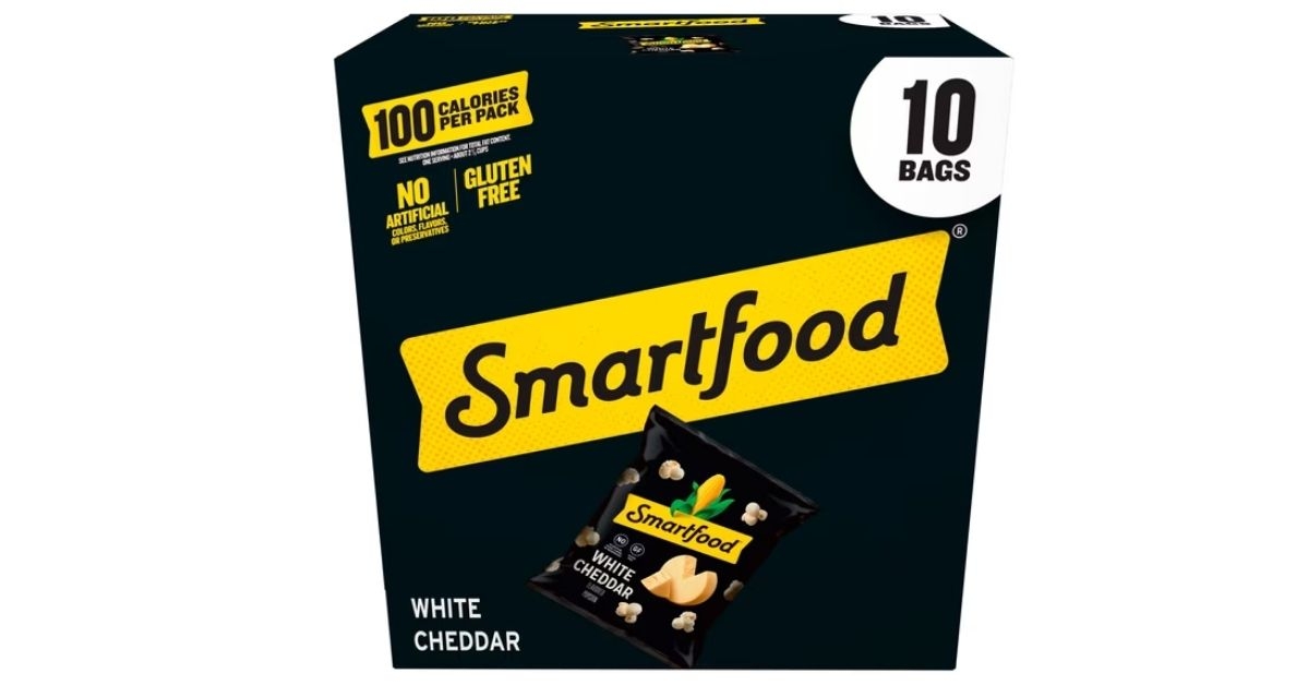 Smartfood Popcorn White Cheddar Flavored Popcorn Snacks, 0.625 oz Bags, 10 Count Multipack