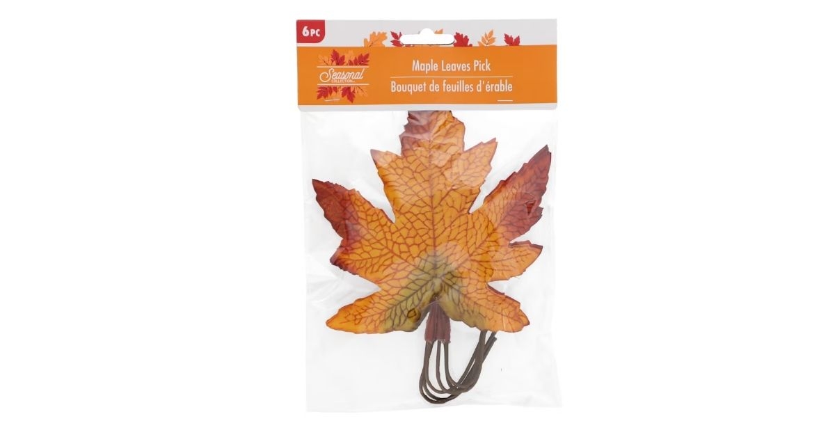 _Seasonal Collection Harvest-themed Maple Leaf Pick, Assorted Styles, 6-pc Pack.