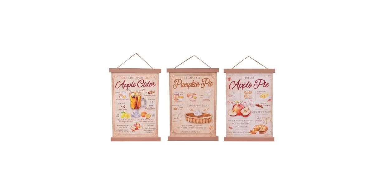 Rustic Fall Treats Recipe Signs, Assorted Recipe Designs.