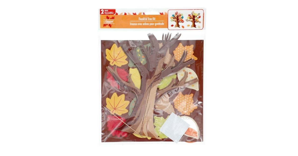 Seasonal Collection Harvest-themed Thankful Tree Decoration Kit, 2-pc Pack