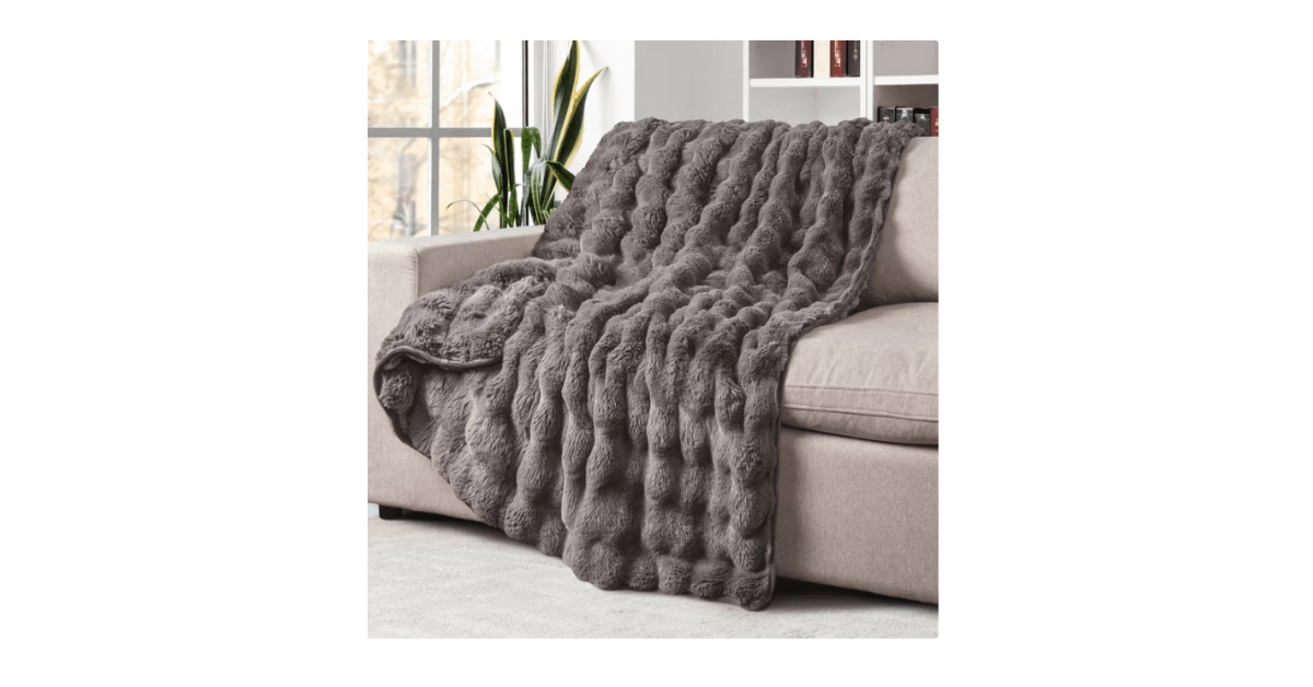 Life Comfort Bubble Faux Fur Throw at Costco