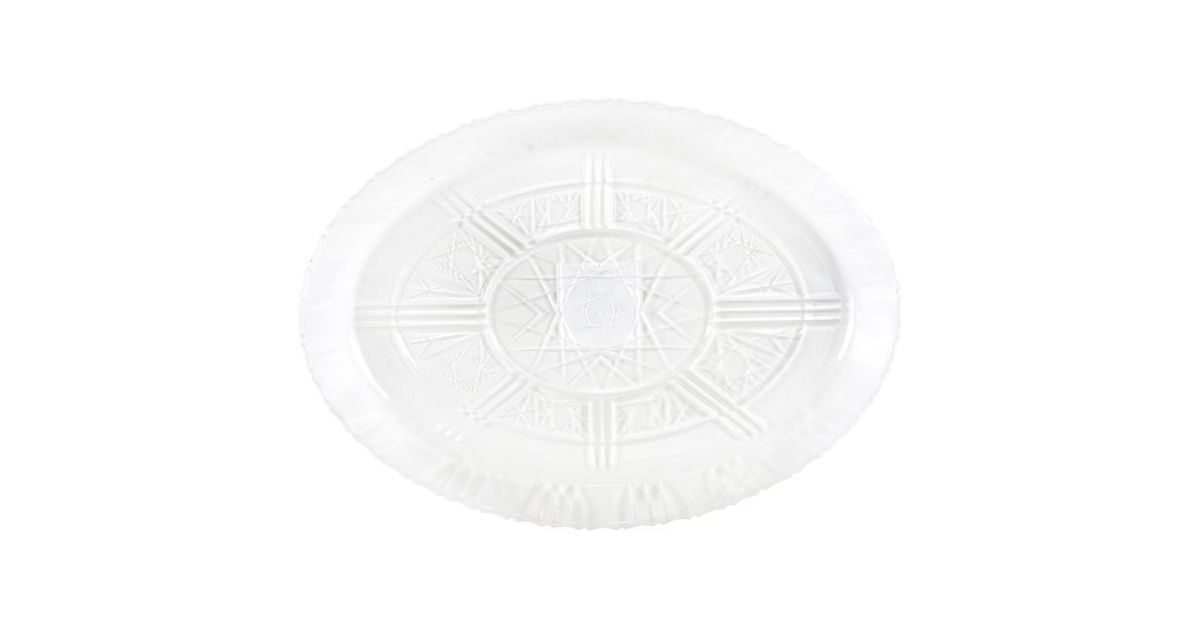 plastic oval crystal cut platters