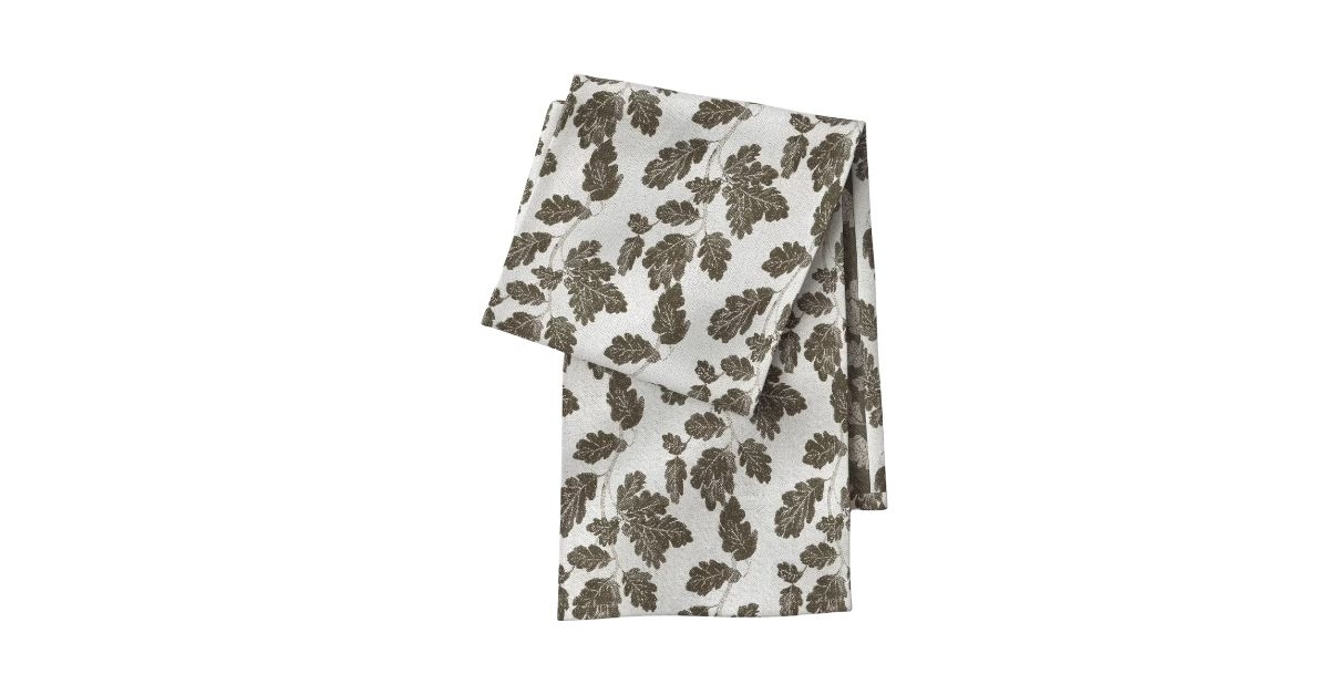 72x14 Leaf Print Table Runner Brown
