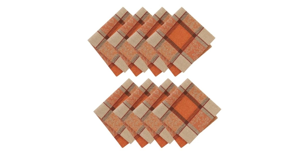 Autumnal Harvest Jacquard Napkins, Set of 8 - Multicolor - 17x17