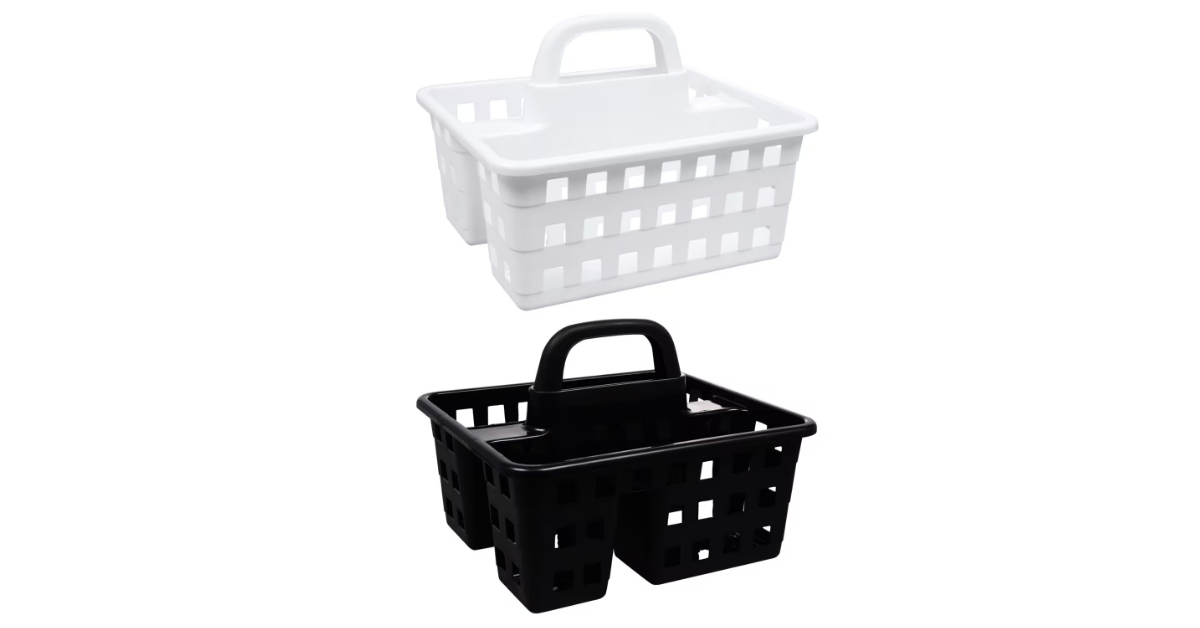 divided 3 compartment plastic caddy