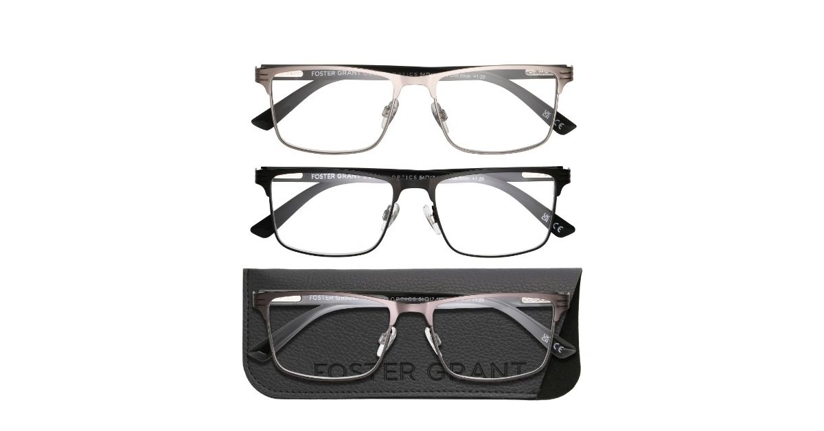 metal square reading glasses