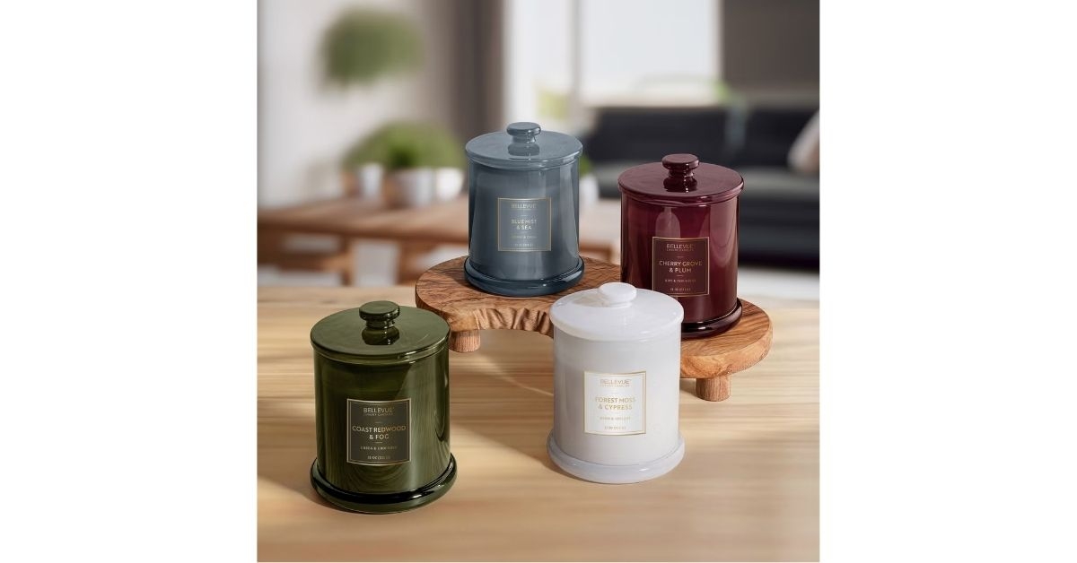 bellevue luxury glass candle set 