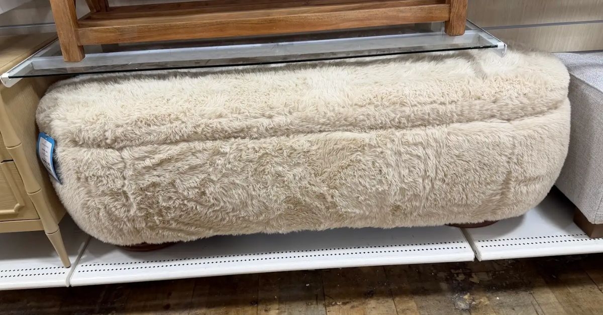 faux fur storage ottoman