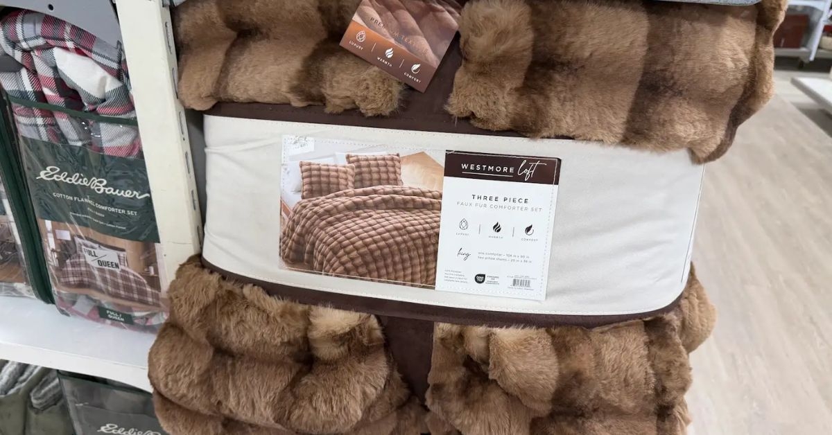 faux fur comforter set