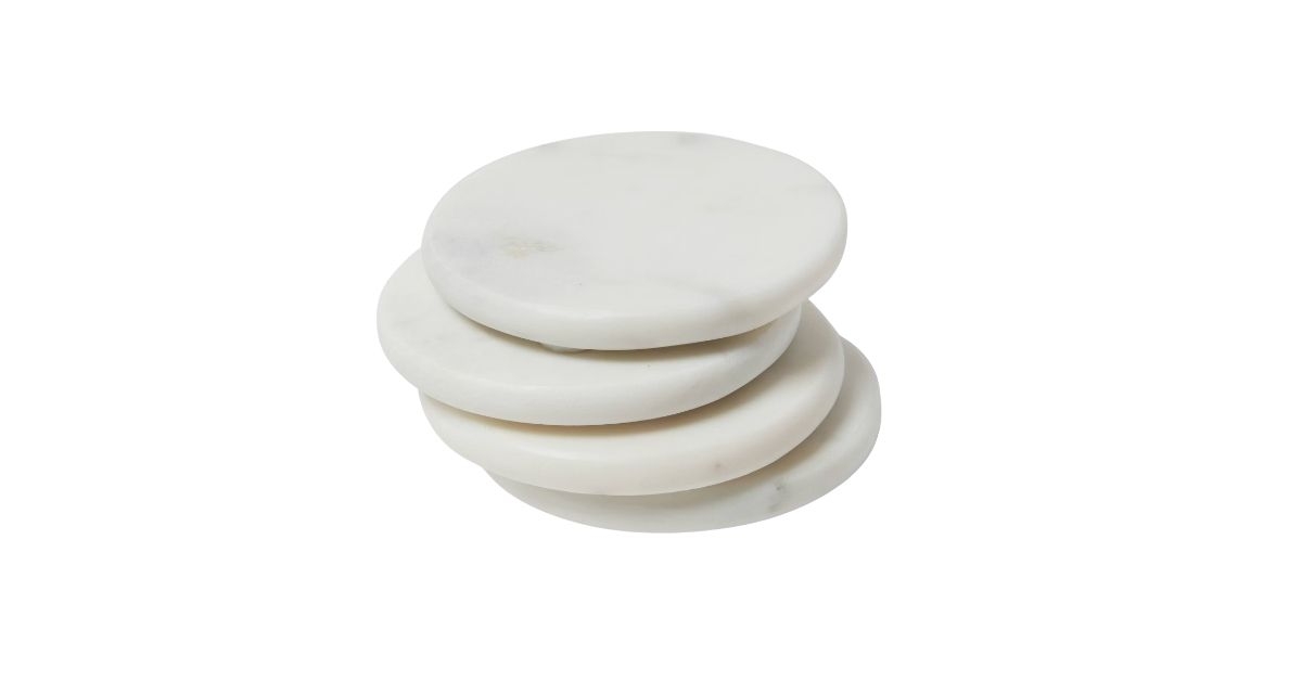 4pk Marble Coasters White - Threshold™