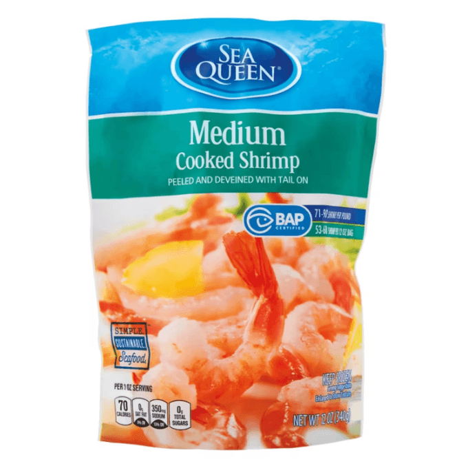Aldi-Sea Queen medium cooked shrimp