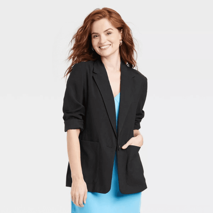 women's relaxed fit essential blazer