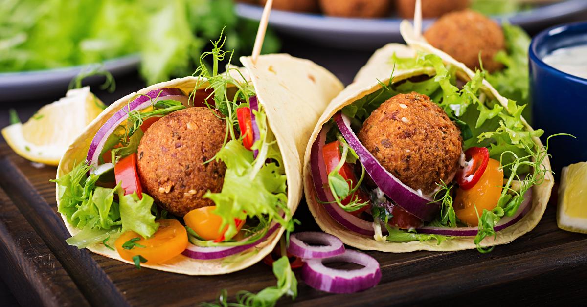 tortilla wrap with falafel