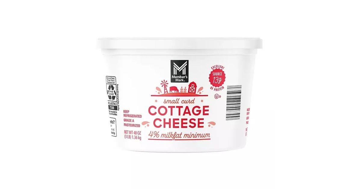 cottage cheese in a small tub