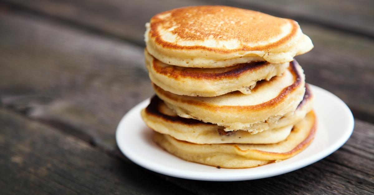 delicious pancakes on a wooden table