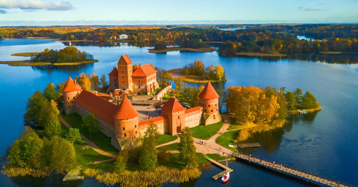 landscape image of trakai castle 