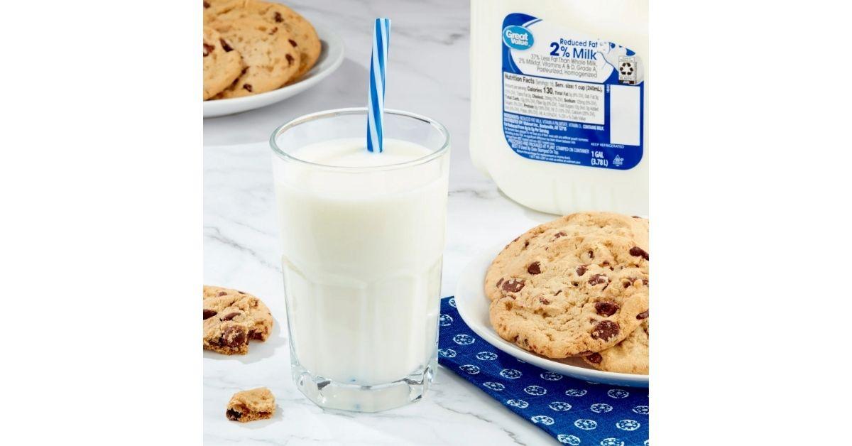 a glass of milk and cookies
