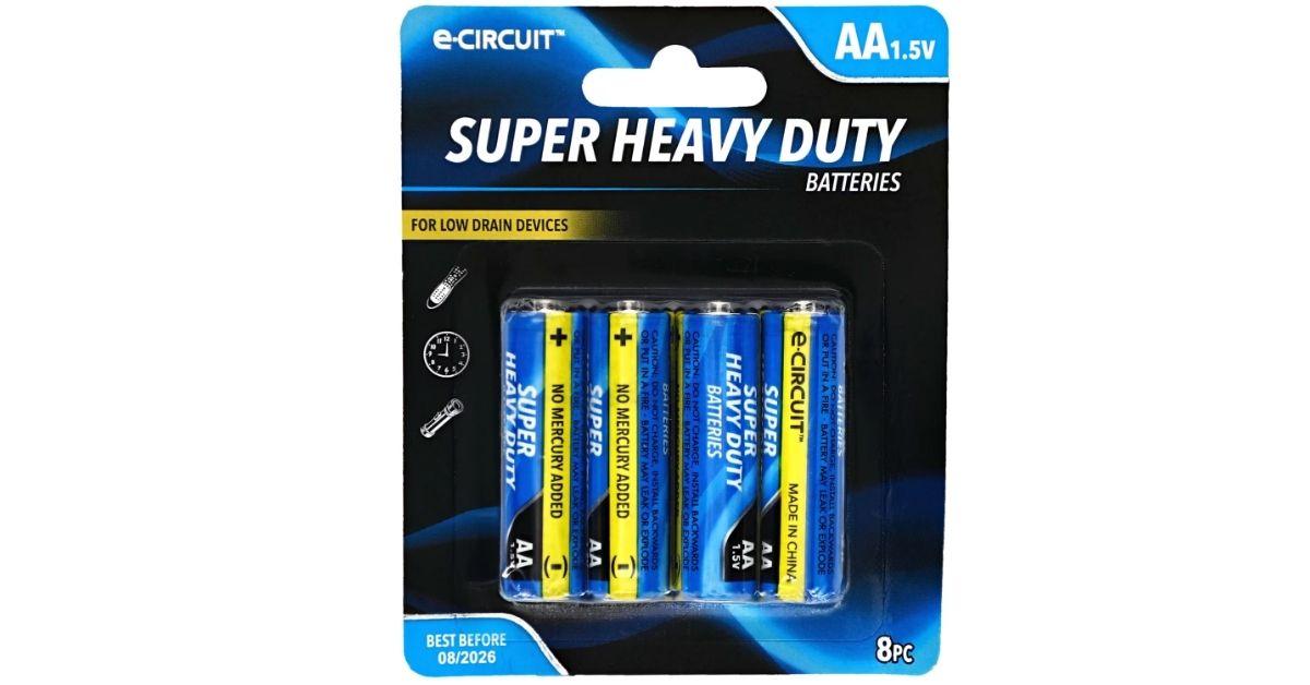 e-circuit super heavy duty aa batteries
