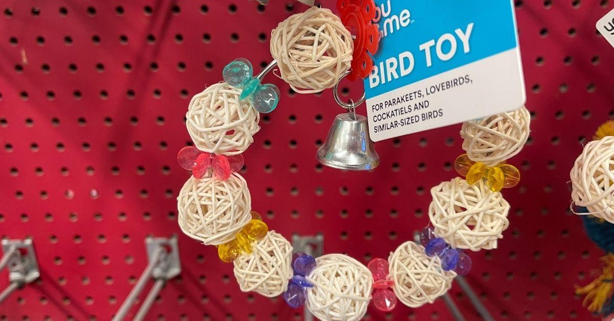 you and me bird swinging noisemaker wreath toy