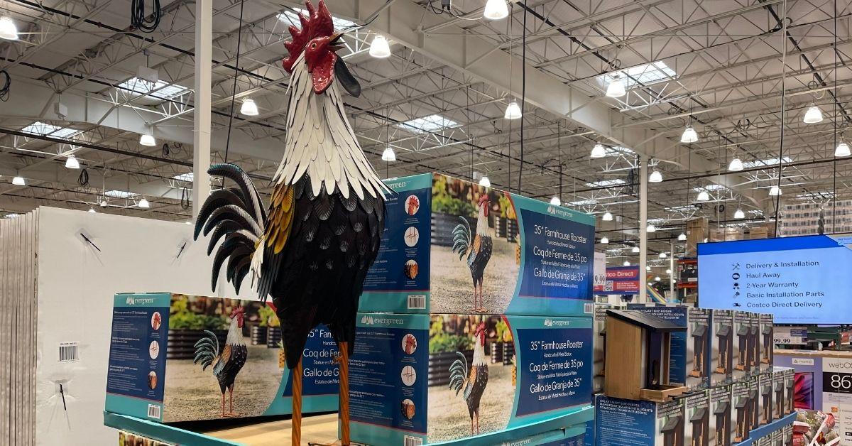 metal farmhouse rooster standing