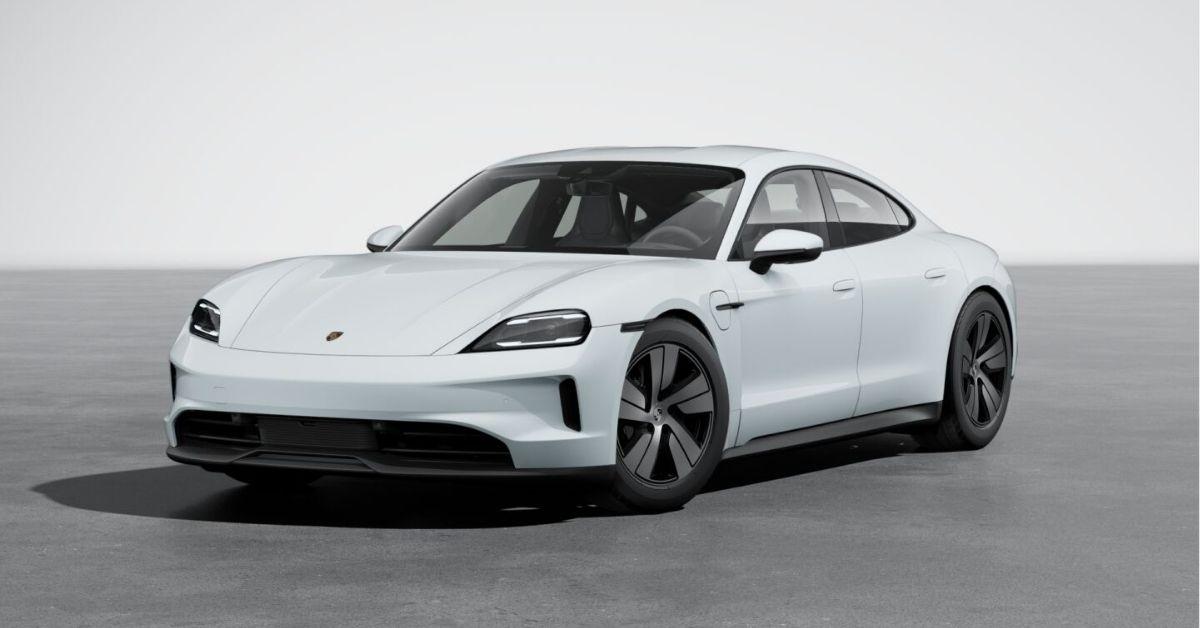 a white porsche taycan