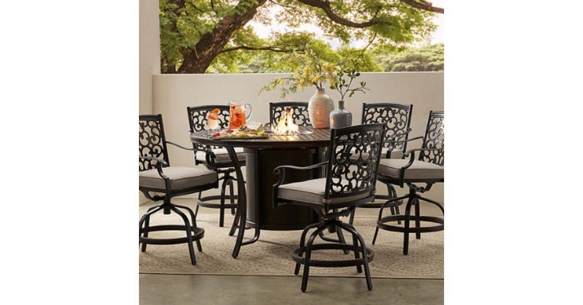 dining set with sunbrella
