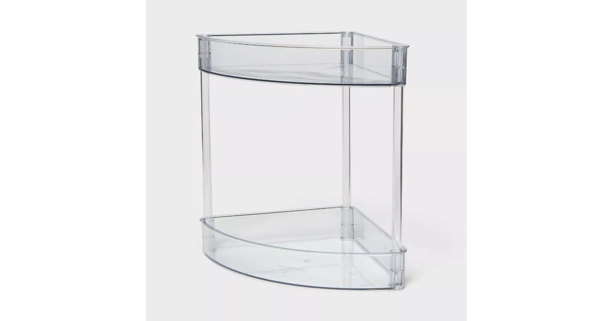 Brightroom 2 Tier Corner Shelf Clear 