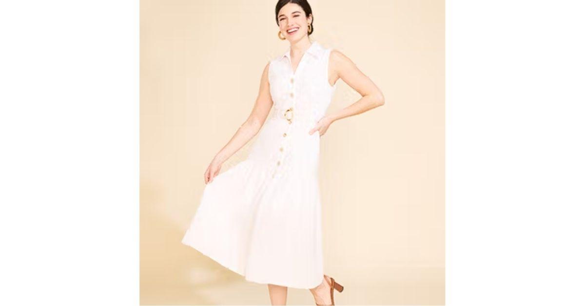 ladies white dress