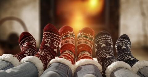 cozy feet by fire