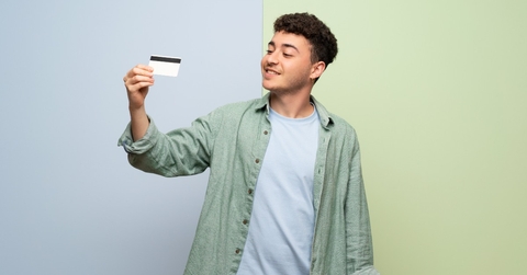 Man holding credit card
