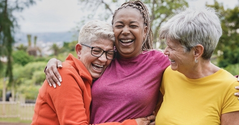 Senior women laughing