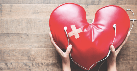 Heart with bandaid and headphones