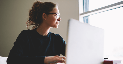 Woman working on computer
