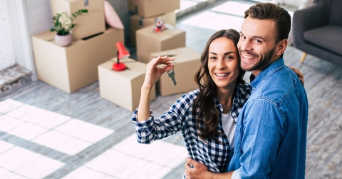 Happy homeowner couple