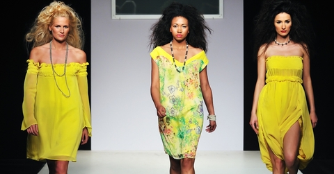 Women walking on a runway