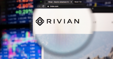Rivian logo and stock