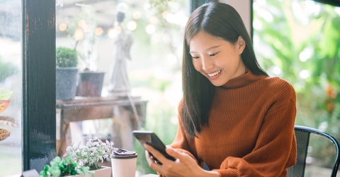 Woman looking at phone