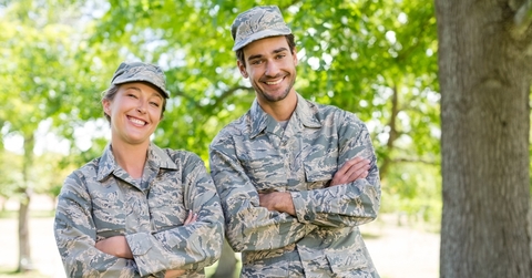 Two people in military uniforms