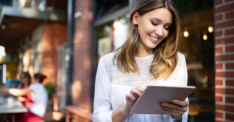 Woman with ipad
