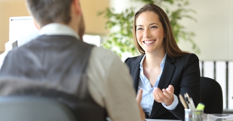 Bank representative having a meeting with client