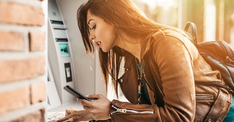 woman at an atm