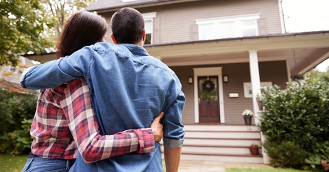 couple looking at house