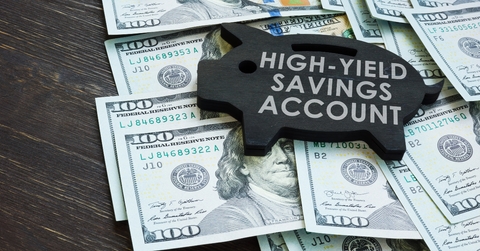 piggy bank and high yield savings account words
