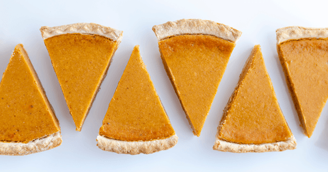 Slices of pumpkin pie