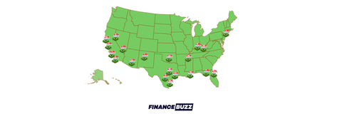 infographic showing grinchiest cities locations